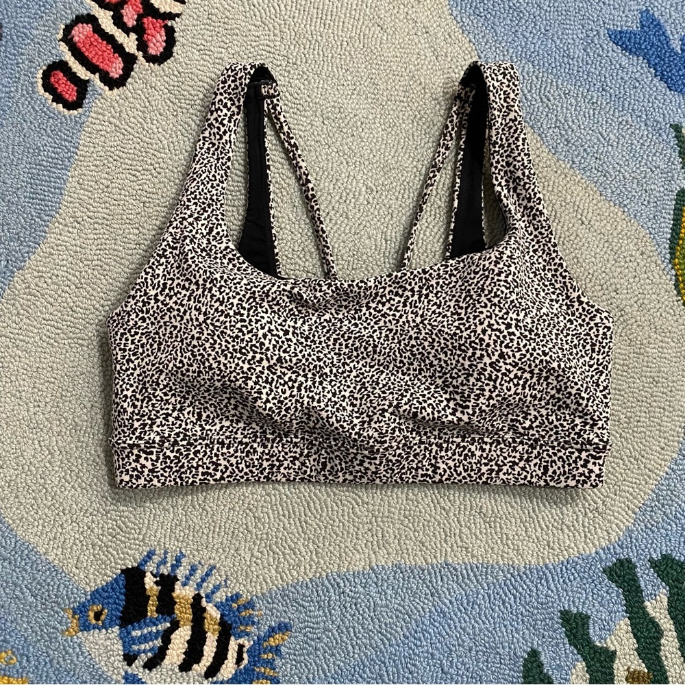 Athleta Exhale Sports Bra Micro Cheetah Print Womens Size Small